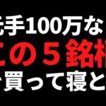 いま元手100万円で長期保有株を買うならこの５銘柄どう？