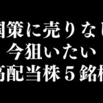 国策に売りなし！今狙いたい高配当株はこの5銘柄