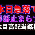 本日急落で暴落止まらず！注目高配当銘柄